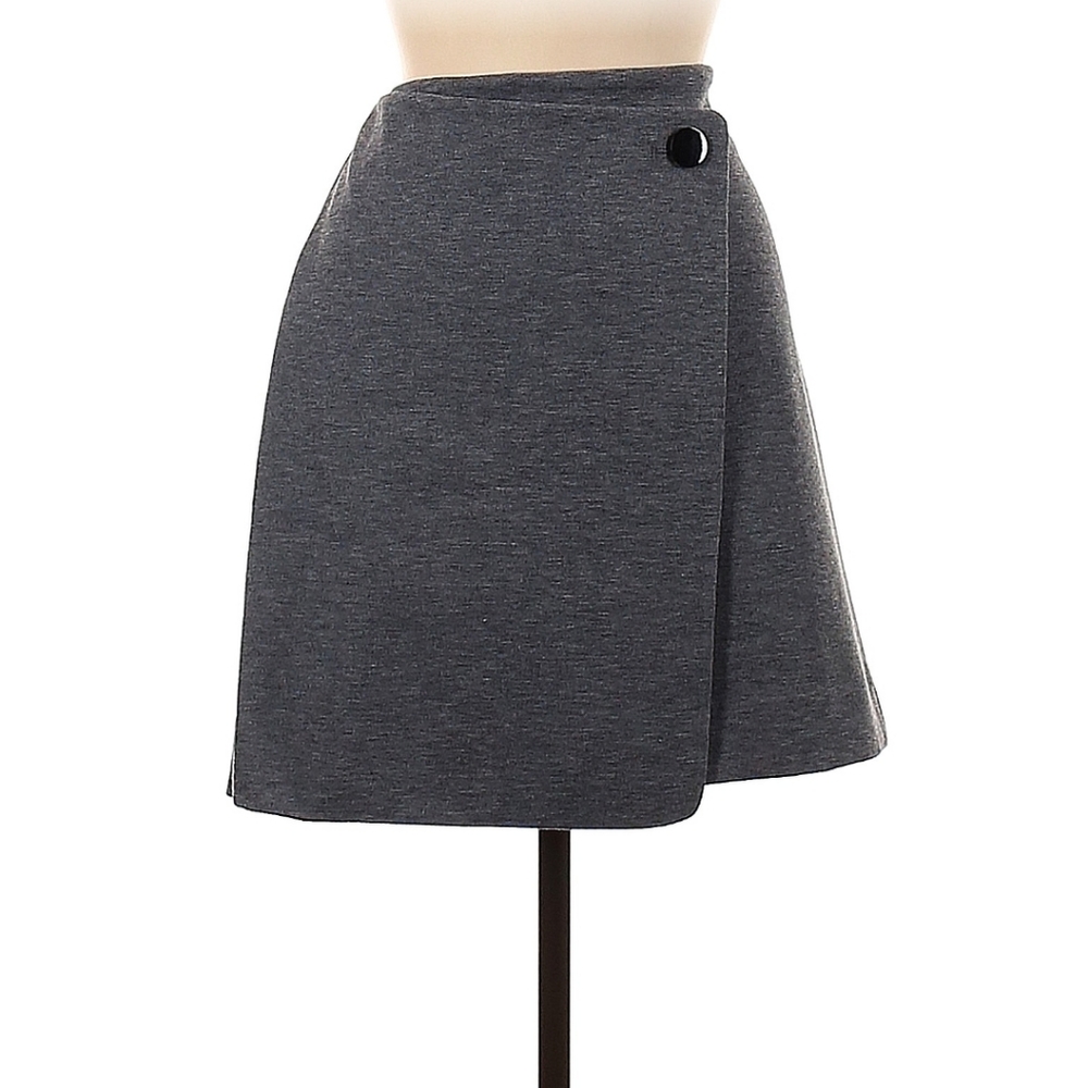 LOFT Gray Wrap Skirt NWOT